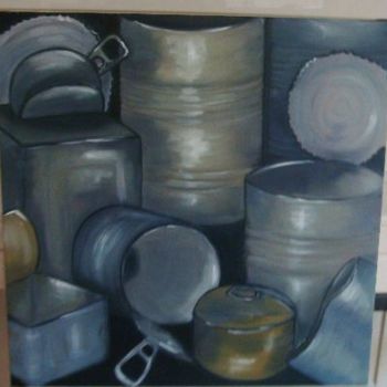 Peinture intitulée "un tas de boites de…" par Sbx, Œuvre d'art originale