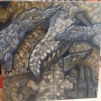 Painting titled "un tas de crocodiles" by Sbx, Original Artwork