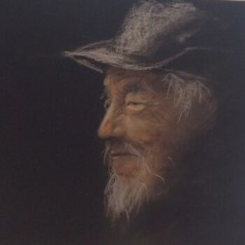 Painting titled "cow-boy chinois" by Sbx, Original Artwork