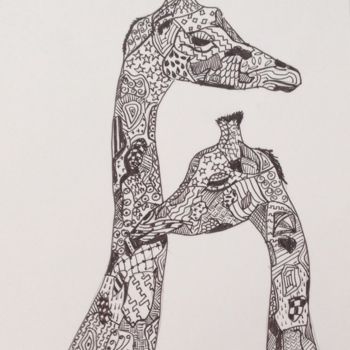 Schilderij getiteld "Girafes" door Sbx, Origineel Kunstwerk
