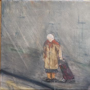 Painting titled "Les courses" by Sbx, Original Artwork