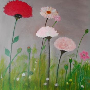 Painting titled ""Folie's Flowers"" by Sylvie Denis, Original Artwork