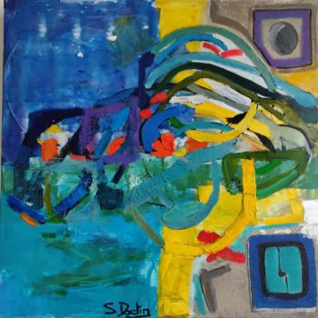 Pintura titulada "abstrait couleurs" por Sylvie Dodin, Obra de arte original, Acrílico