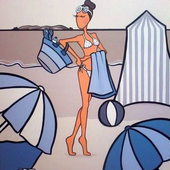Peinture intitulée "Le bikini. Mademois…" par Sylvie Fiant, Œuvre d'art originale