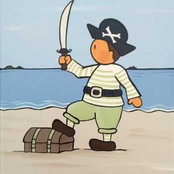 Painting titled "Le pirate" by Sylvie Fiant, Original Artwork, Acrylic