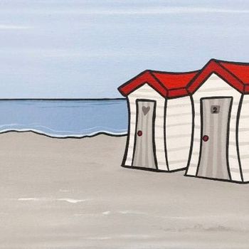 Pintura intitulada "les cabines" por Sylvie Fiant, Obras de arte originais, Acrílico