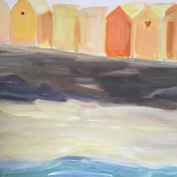 Malerei mit dem Titel "MAISONS DE PLAGE" von Sylvie Galard, Original-Kunstwerk, Acryl