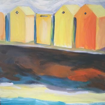 Painting titled "MAISONS" by Sylvie Galard, Original Artwork, Acrylic