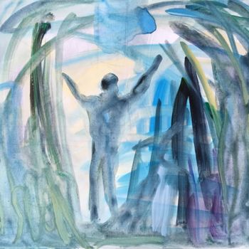 Peinture intitulée "BLEU" par Sylvie Galard, Œuvre d'art originale, Acrylique
