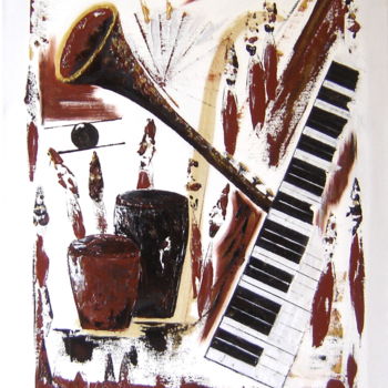 Peinture intitulée "Musique..." par Sylvie Guével, Œuvre d'art originale