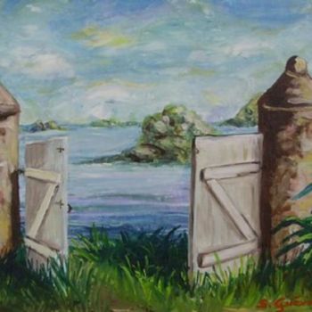 Peinture intitulée "Porte ouverte sur l…" par Sylvie Guével, Œuvre d'art originale