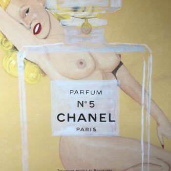 Painting titled "Marilyn" by Sylvie Liliane Andrée Guilbert, Original Artwork, Oil Mounted on Wood Stretcher frame
