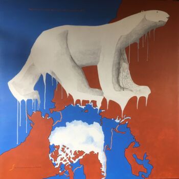Peinture intitulée "la glace fond" par Sylvie Liliane Andrée Guilbert, Œuvre d'art originale, Acrylique