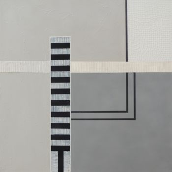 Painting titled "Linear construction…" by Sylvie Hamou, Original Artwork, Acrylic