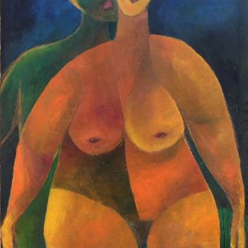 Pintura intitulada "Adam et Eve" por Sylviehebrard, Obras de arte originais