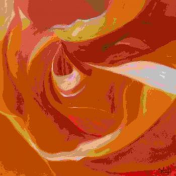 Painting titled "Coeur Rose" by Sylviehebrard, Original Artwork