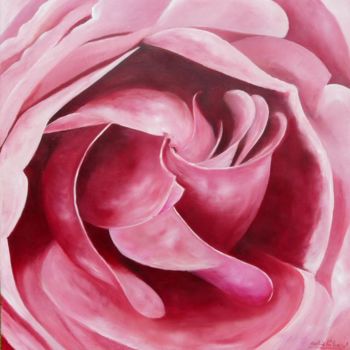 Peinture intitulée "Rose" par Sylviehebrard, Œuvre d'art originale, Huile