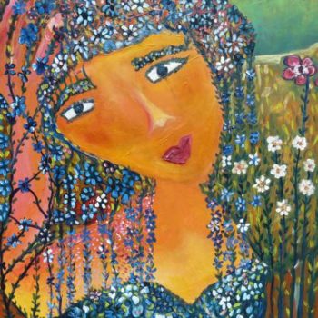 Painting titled "Flore" by Sylviehebrard, Original Artwork