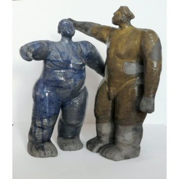 Sculpture titled "MARI et FEMME" by Sylviehebrard, Original Artwork, Ceramics