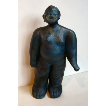 Sculpture intitulée "Dame bleue" par Sylviehebrard, Œuvre d'art originale