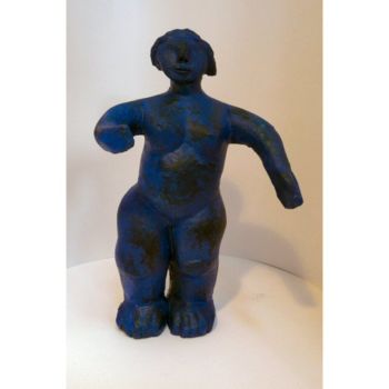 Скульптура под названием "AZUL" - Sylviehebrard, Подлинное произведение искусства, Терракота