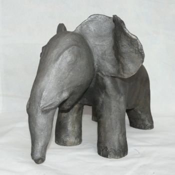 Γλυπτική με τίτλο "ELEPHANT" από Sylviehebrard, Αυθεντικά έργα τέχνης, Κεραμικά