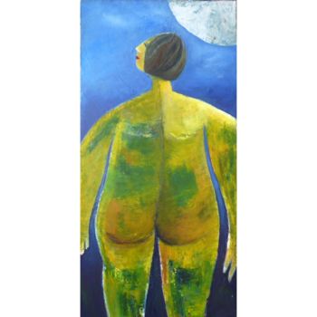 Картина под названием "CLAIR DE LUNE" - Sylviehebrard, Подлинное произведение искусства, Масло