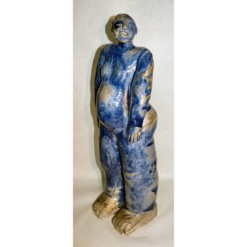 Escultura titulada "GRANDE BLEUE" por Sylviehebrard, Obra de arte original, Cerámica