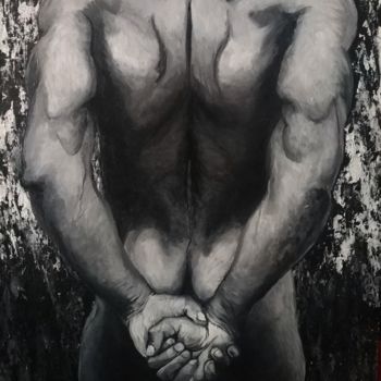 Картина под названием "Mon Apollon" - Sylvie Lescan, Подлинное произведение искусства, Масло Установлен на Деревянная рама д…