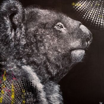 Painting titled "Mignon koala" by Sylvie Lescan, Original Artwork, Acrylic Mounted on Wood Stretcher frame