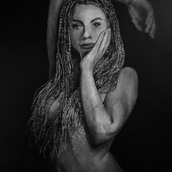 Картина под названием "Sensuelle" - Sylvie Lescan, Подлинное произведение искусства, Акрил Установлен на Деревянная рама для…