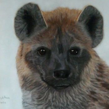 Peinture intitulée "hyène tachetée" par Sylvie Magdeleine, Œuvre d'art originale, Pastel