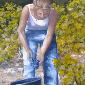 Pintura titulada "Vendanges" por Sylvie Pioli, Obra de arte original, Oleo Montado en Bastidor de camilla de madera