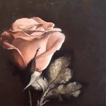 Painting titled "Pochade rose" by Sylvie Pioli, Original Artwork, Oil