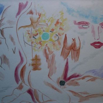 Peinture intitulée "Composite" par Sylvie Prette, Œuvre d'art originale, Aquarelle