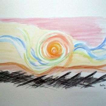 Peinture intitulée "Triomphe de la vie" par Sylvie Prette, Œuvre d'art originale, Aquarelle