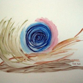 Картина под названием "Spirale" - Sylvie Prette, Подлинное произведение искусства, Акварель