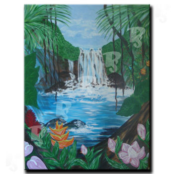 Painting titled "Cascade - Fleur de…" by Sylvie Prévost Colly, Original Artwork, Acrylic