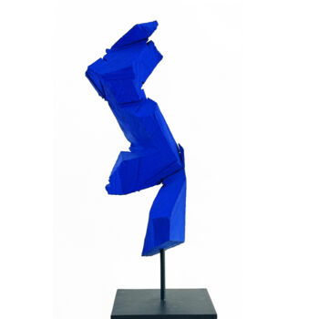 Sculpture titled "Blue to Blue" by Sylvio Eisl, Original Artwork, Wood