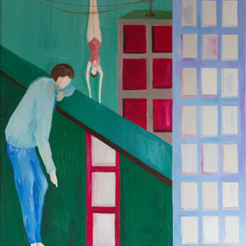 Schilderij getiteld "Inny punkt widzenia" door Sylwia Giza, Origineel Kunstwerk, Olie