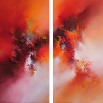 Malarstwo zatytułowany „Out-of-space in red” autorstwa Sylwia Jastrzębska (Sillenn), Oryginalna praca, Akryl