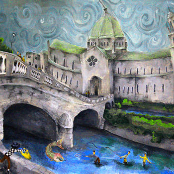 Arts numériques intitulée "Galway Cathedral" par Sylwia K. Knop, Œuvre d'art originale, Peinture numérique