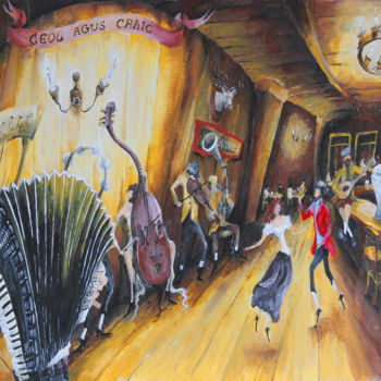 Arts numériques intitulée "Irish Pub Scene" par Sylwia K. Knop, Œuvre d'art originale, Peinture numérique