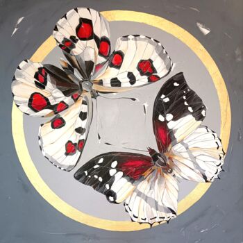 Pintura intitulada "Two butterflies" por Sylwia Wenska, Obras de arte originais, Acrílico Montado em Armação em madeira