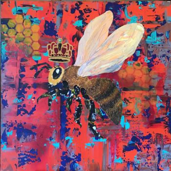 Painting titled "Queen" by Fabien Dessoly (Symbolic Art BZH), Original Artwork, Acrylic Mounted on Wood Stretcher frame