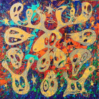 "Sublime Dementia" başlıklı Tablo Fabien Dessoly (Symbolic Art BZH) tarafından, Orijinal sanat, Sprey boya Ahşap Sedye çerçe…