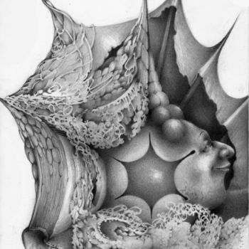 Drawing titled "Starfisher" by Symona Colina, Original Artwork, Graphite