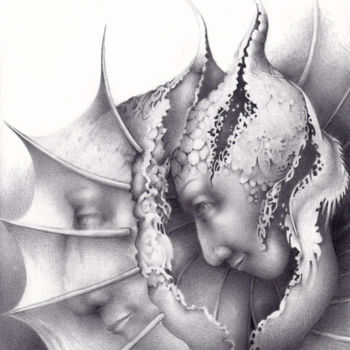 Dessin intitulée "Matching" par Symona Colina, Œuvre d'art originale, Graphite