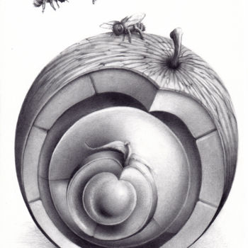 Drawing titled "The Keyhole" by Symona Colina, Original Artwork, Graphite