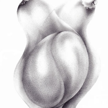 Drawing titled "Amanti" by Symona Colina, Original Artwork, Graphite